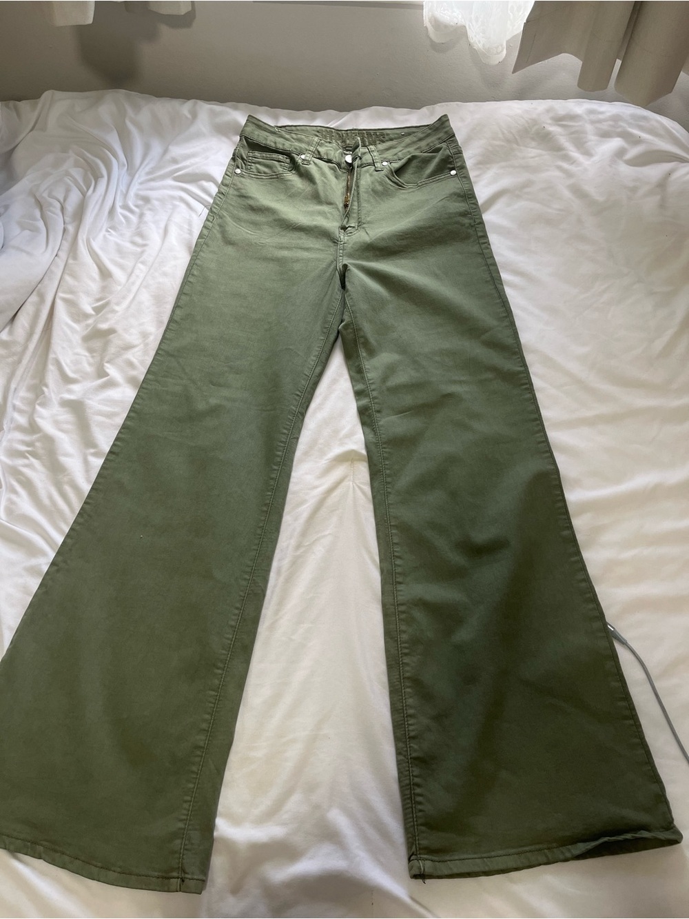VIP Olive Wide-Leg High-Rise Jeans